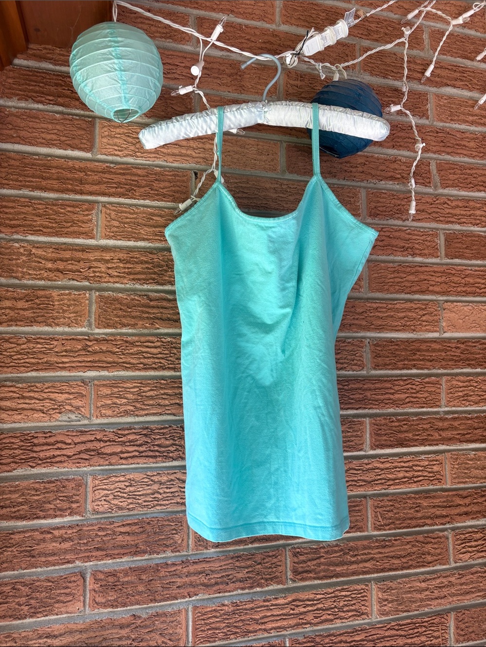 SO juniors XL aqua cami with shelf bra
